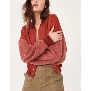 Free People Small Hollaback‎ Jacket spiced brandy red orange color Small